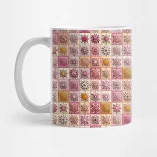 Vintage patchwork with floral mandala elements Mug